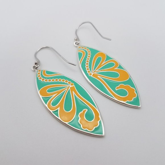 Enamel Silver Earring - Butterly (Fine Jewelry) - Picture 3 of 4